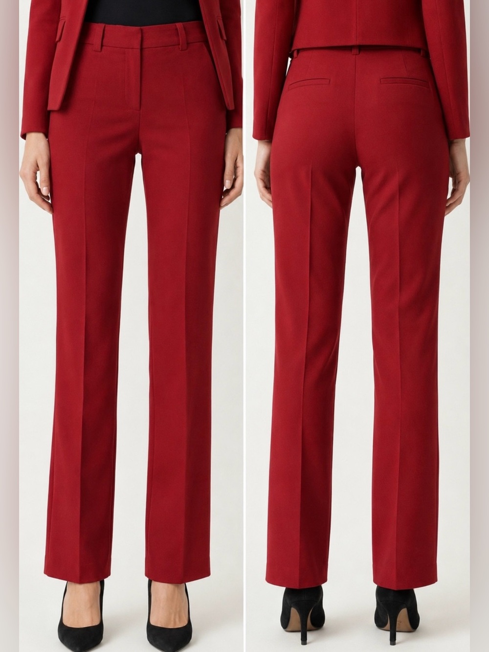 ARMANI Exchange Red Straight Leg Trousers For Women
